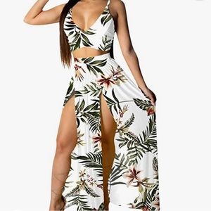 Floral Two-Piece Maxi Dress